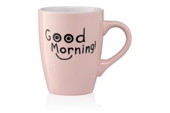 Чашка Ardesto Good Morning, 330 мл, рожева, кераміка AR3468P фото