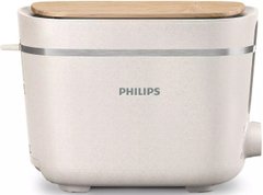Тостер Philips Series Eco Conscious Edition, 830Вт, біопластик, кришка від пилу, шовковий білий HD2640/10 фото