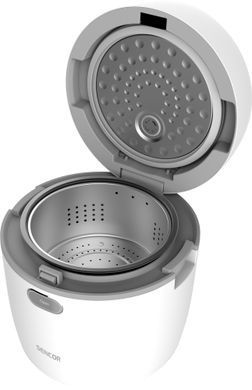 Sencor Рисоварка 350Вт, чаша-0.6л, LED дисплей, алюминий, пластик, белый SRM0670WH фото
