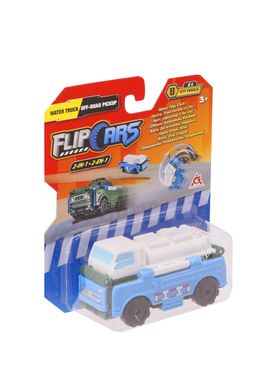 Машинка-трансформер Flip Cars 2 в 1 Міський транспорт, Водовоз і Позашляховий пікап EU463875-13 фото