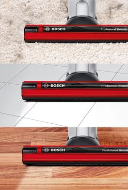 Пылесос Bosch беспроводный, конт пыль -0.9л, автон. раб. до 60мин, вес-3кг, НЕРА, красный BCH6ZOOO фото