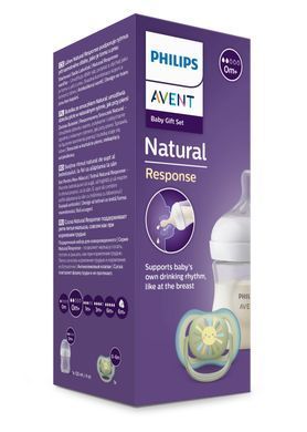 AVENT Philips Avent SCD837/10 Natural Natural Flow Bottle 125 ml + Ulta Air Pacifier 0-6m Set SCD837/10 фото
