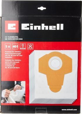 Einhell Мешки синтетические к пылесосам 30-50л, 5шт 2351195 фото