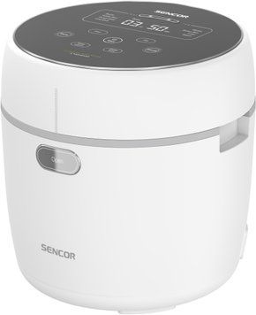 Sencor Рисоварка 350Вт, чаша-0.6л, сенсорне керування, 8 програм, нерж. сталь, пластик, білий SRM0670WH фото