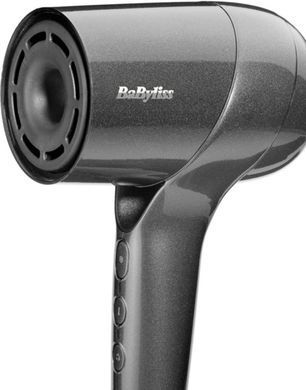 BaByliss Фен Titanium Shine, 1600Вт, 3 режими, іонізація, хол. обдув, 2 насадки, темно-сірий D6200DE фото