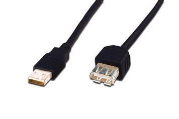 Digitus USB 2.0 (AM/AF) 5.0m[Кабель USB-A (M/F) заряджання/синхронізації, DIGITUS, 5м, чорний] AK-300202-050-S фото