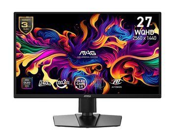 MSI Монітор MSI 26.5" MAG 272QP QD-OLED-X24 2xHDMI, DP, USB-C, Audio, QD-OLED, 2560x1440, 240Hz, 0.03ms, DCI-P3 99%, FreeSync, Pivot, HDR400 9S6-3CF89A-001 фото