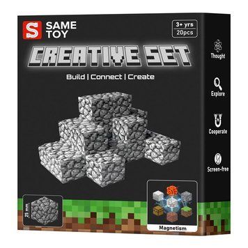 Same Toy Magnetic construction set Same Toy Creative Set Cobblestone, 20pcs MCRAFT-4004-SM фото