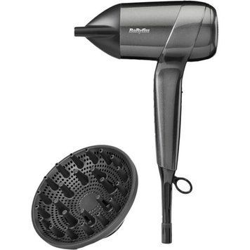 BaByliss Фен Titanium Shine, 1600Вт, 3 режими, іонізація, хол. обдув, 2 насадки, темно-сірий D6200DE фото