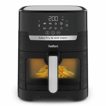 Tefal Мультипечь Easy Fry&Grill Vision Window, 1550Вт, чаша-4.2л, сенсорное управл., с окошком, пластик, черный EY506810 фото