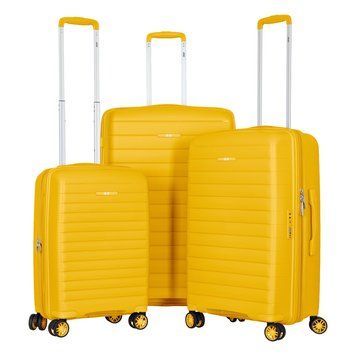 2E Набір валіз 2E, Aero, поліпропілен, (L+M+S),TSA, 4 колеса, EXP, бурштиново-жовтий 2E-SPP-AERO-SET3-AY фото