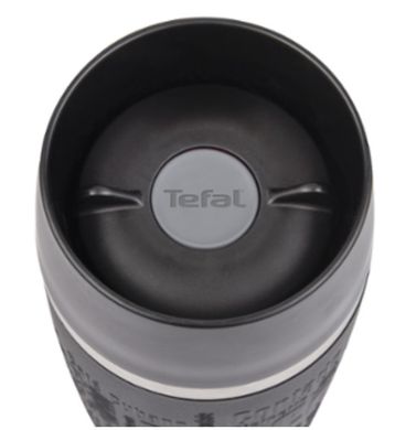 Термочашка Tefal Travel Mug, 360мл, диам60, t хол. 8ч, гор.4ч, нерж.сталь+пластик, чёрный K3081114 фото