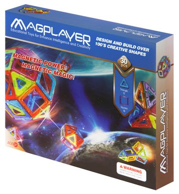 Конструктор Magplayer магнитный набор 30 эл. MPB-30 фото