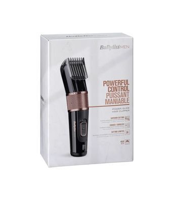 BaByliss Машинка для стрижки, сеть+акум., вибрационный мотор, насадок-1, сталь, черно-розовый E973E фото