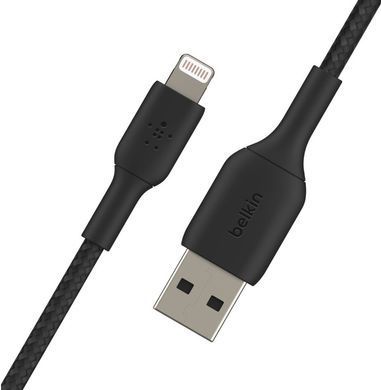Belkin Кабель USB-A - Lightning, BRAIDED, 2m, black CAA002BT2MBK фото