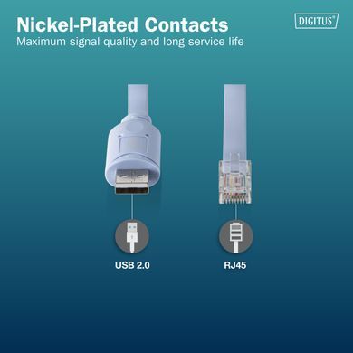 Digitus Адаптер USB 2.0 > RJ45 (M/M), FT232RNL, 1.8m DA-70173 фото