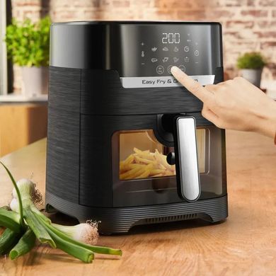Tefal Мультипіч Easy Fry&Grill Vision Window, 1550Вт, чаша-4.2л, сенсорне керув., 10 програм, з віконцем, пластик, чорний EY506810 фото