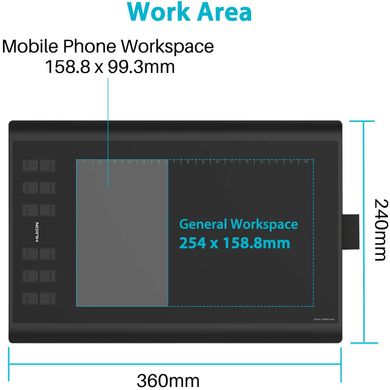 Графический планшет Huion H1060P USB Black H1060P_HUION фото