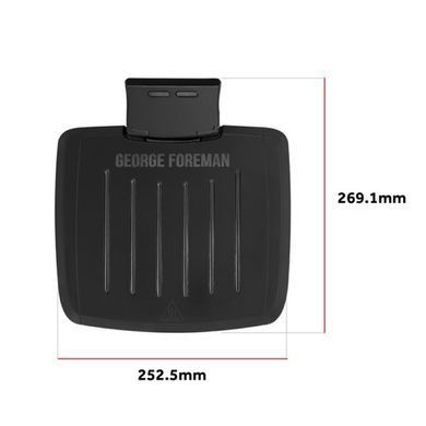 Russell Hobbs Гриль George Foreman прижимной Immersa Small, 1100Вт, темп. режимов-1, съёмные пластины, металл, пластик, черный 28300-56 фото