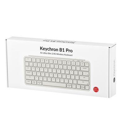 Keychron Клавиатура мембраная B1 Pro, USB/WL/BT, ivory white B1P-K8-UA фото