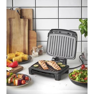 Russell Hobbs Гриль George Foreman прижимной Immersa Small, 1100Вт, темп. режимов-1, съёмные пластины, металл, пластик, черный 28300-56 фото