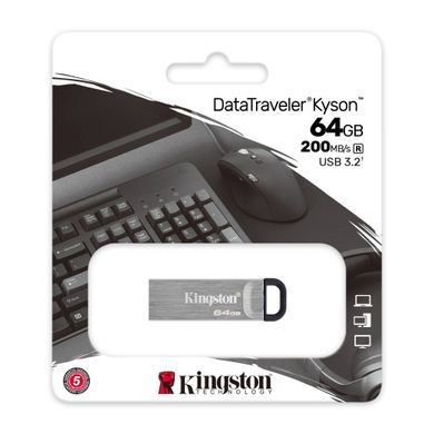 Накопичувач Kingston 64GB USB 3.2 Type-A Gen1 DT Kyson DTKN/64GB фото