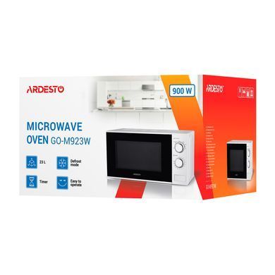 Микроволновая печь ARDESTO, 23л, мех. управл., 900Вт, откр.кнопкой, белый GO-M923W фото