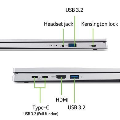 Acer Ноутбук Acer Extensa EX215-57 15.6" FHD IPS, Intel i5-13420H, 16GB, F512GB, UMA, Lin, сріблястий NX.EJBEU.005 фото