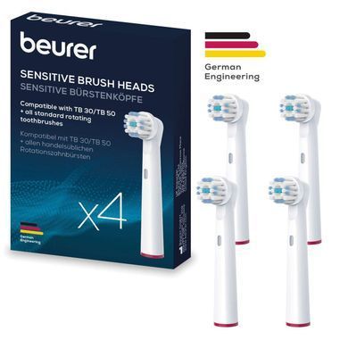 Beurer Beurer TB 15/30/50 Sensitive toothbrush heads, delicate cleaning, 4 pcs in a set, white TB_15/30/50_S_4 фото