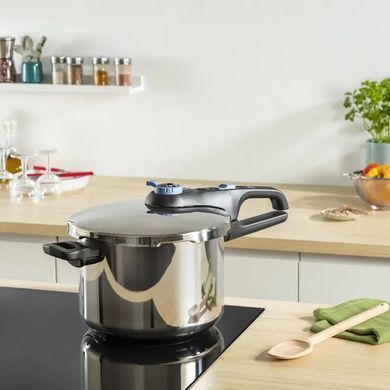 Tefal Скороварка Tefal Secure Trendy, 8л, з паровим кошиком, нержавіюча сталь, пластик P2584401 фото