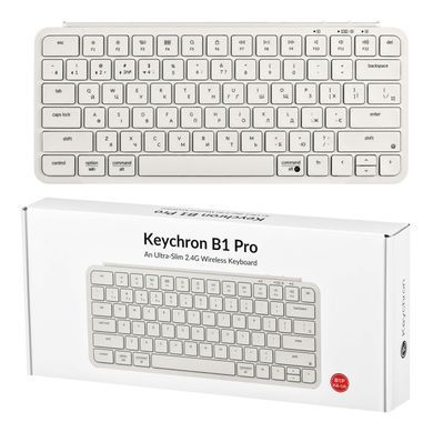 Keychron Клавиатура мембраная B1 Pro, USB/WL/BT, ivory white B1P-K8-UA фото