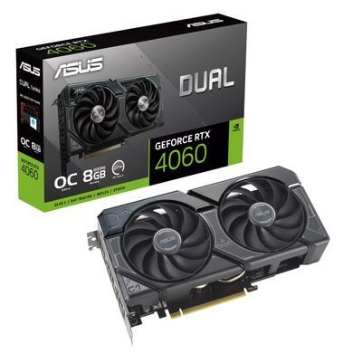 ASUS Відеокарта GeForce RTX 4060 8GB GDDR6 DUAL OC V2 DUAL-RTX4060-O8G-V2 Bulk 90YV0JC4-M0NB00 фото