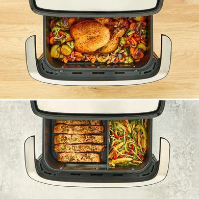 Tefal Мультипіч Tefal Dual Easy Fry Flex, 2700Вт, чаша-5.5+3.5л, сенсорне керув., з віконцем, 2 чаши, гриль, пластик, чорний EY9228E0 фото