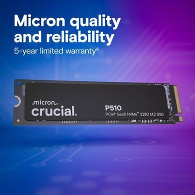 Crucial Накопичувач SSD Crucial M.2 1TB PCIe 5.0 P510 CT1000P510SSD8 фото