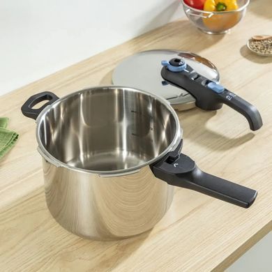 Tefal Скороварка Tefal Secure Trendy, 8л, з паровим кошиком, нержавіюча сталь, пластик P2584401 фото