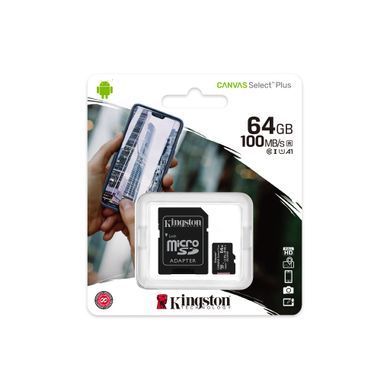 Kingston Карта пам'яті microSD 64GB C10 UHS-I R100MB/s + SD SDCS2/64GB фото
