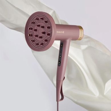 Remington Фен AIRvive, 1600Вт, 3 режими, дифузор, іоніз-я, хол. обдув, фіолетово-золотий EC8930 фото