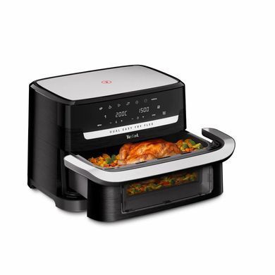 Tefal Мультипіч Tefal Dual Easy Fry Flex, 2700Вт, чаша-5.5+3.5л, сенсорне керув., з віконцем, 2 чаши, гриль, пластик, чорний EY9228E0 фото