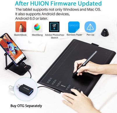 Графический планшет Huion H1060P USB Black H1060P_HUION фото