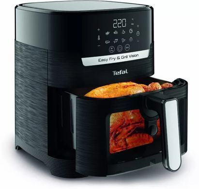 Tefal Мультипіч Easy Fry&Grill Vision Window, 1550Вт, чаша-4.2л, сенсорне керув., 10 програм, з віконцем, пластик, чорний EY506810 фото