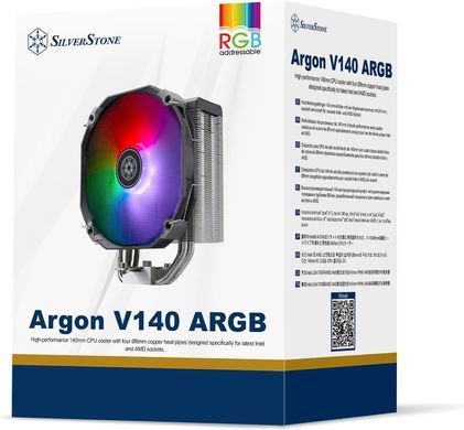 SilverStone Процессорный кулер Argon V140 ARGB, LGA1700, 2066, 2011, 115x, AM5, AM4, TDP180W SST-ARV140-ARGB фото