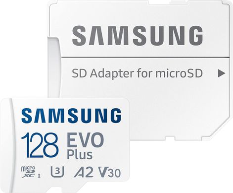 Samsung Карта пам'яті microSDHC 128GB C10 UHS-I R100MB/s Evo Plus + SD MB-MC128KA/EU фото
