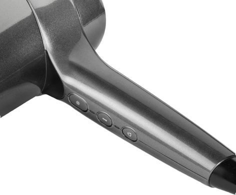 BaByliss Фен Titanium Shine, 1600Вт, 3 режими, іонізація, хол. обдув, 2 насадки, темно-сірий D6200DE фото
