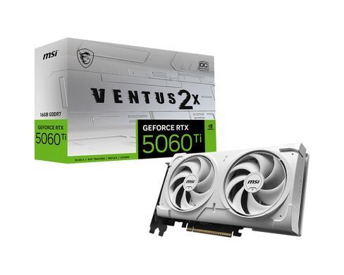 MSI Видеокарта GeForce RTX 5060 Ti 16GB GDDR7 VENTUS 2X OC WHITE PLUS 912-V535-002 фото