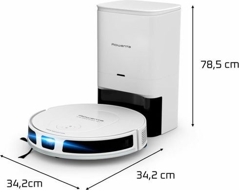 Rowenta Робот-пылесос моющий X-Plorer Serie 70+ Total Care, 2500ПаВт, h=7.8см, влажная уборка, мешок-0.3л, конт пыль -0.4л, автон. раб. до 168мин, белый RR8497WH фото
