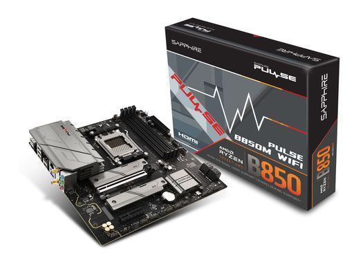 SAPPHIRE Motherboard PULSE B850M WIFI sAM5 B850 4xDDR5 M.2 HDMI DP WiFi BT mATX 52123-04-40G фото