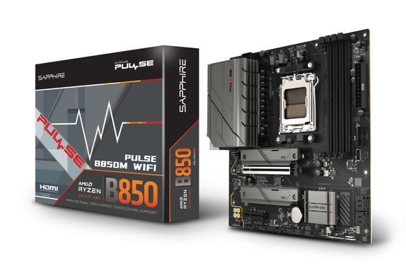 SAPPHIRE Motherboard PULSE B850M WIFI sAM5 B850 4xDDR5 M.2 HDMI DP WiFi BT mATX 52123-04-40G фото