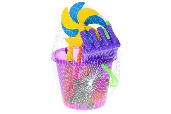 Same Toy Набор для игры с песком с Воздушной вертушкой (фиолетовое ведро) (9 шт.) HY-1206WUt-2 фото