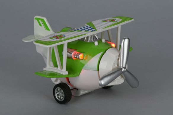 Літак металевий інерційний Same Toy Aircraft зелений зі світлом і музикою SY8012Ut-4 фото