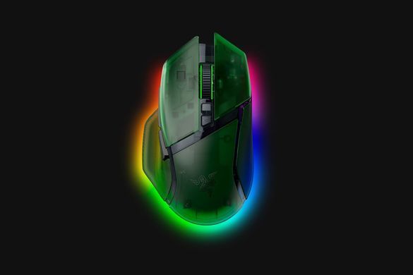 Razer Мышь Basilisk V3 Pro 35K, RGB, USB-A/WL/BT, Phantom Green Ed. RZ01-05240300-R3G1 фото